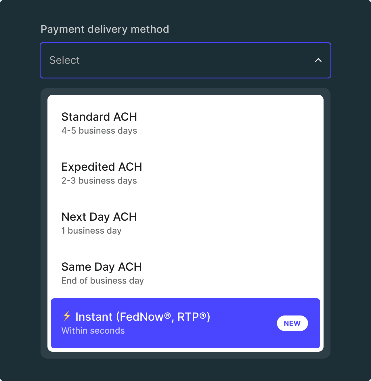 ⚡️ Instant (RTP®, FedNow®)